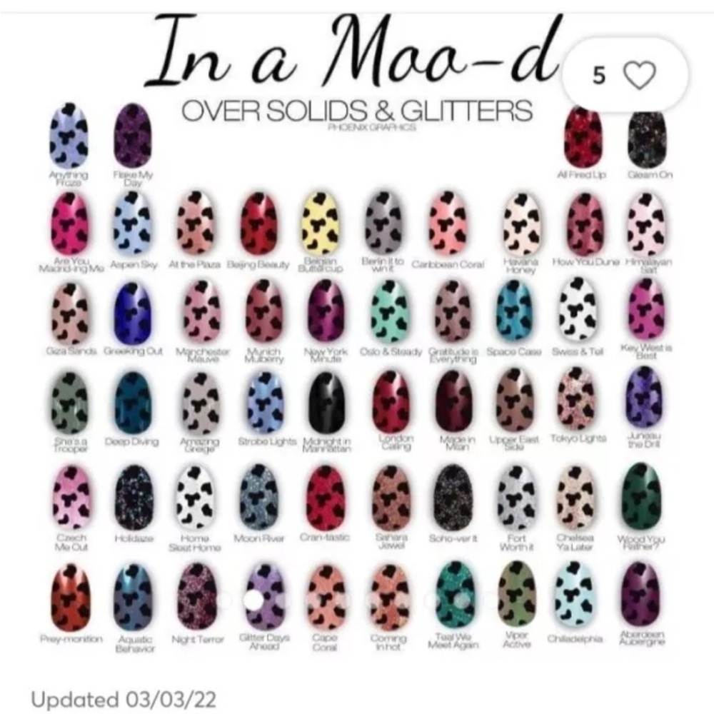 *Retired* Color Street: In a MOO-d | Cow Print Animal Black Clear Overlay Spots - Picture 11 of 13